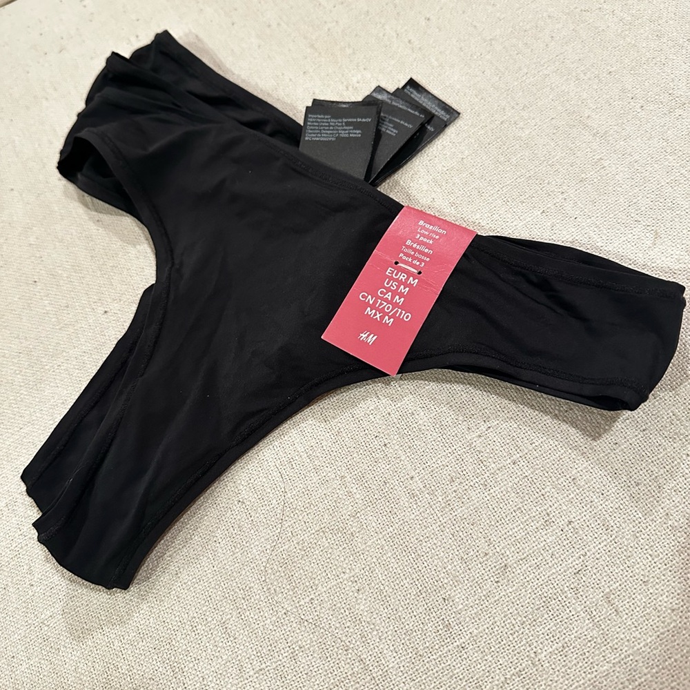 H&M Black Brazilian Thong 3-pack